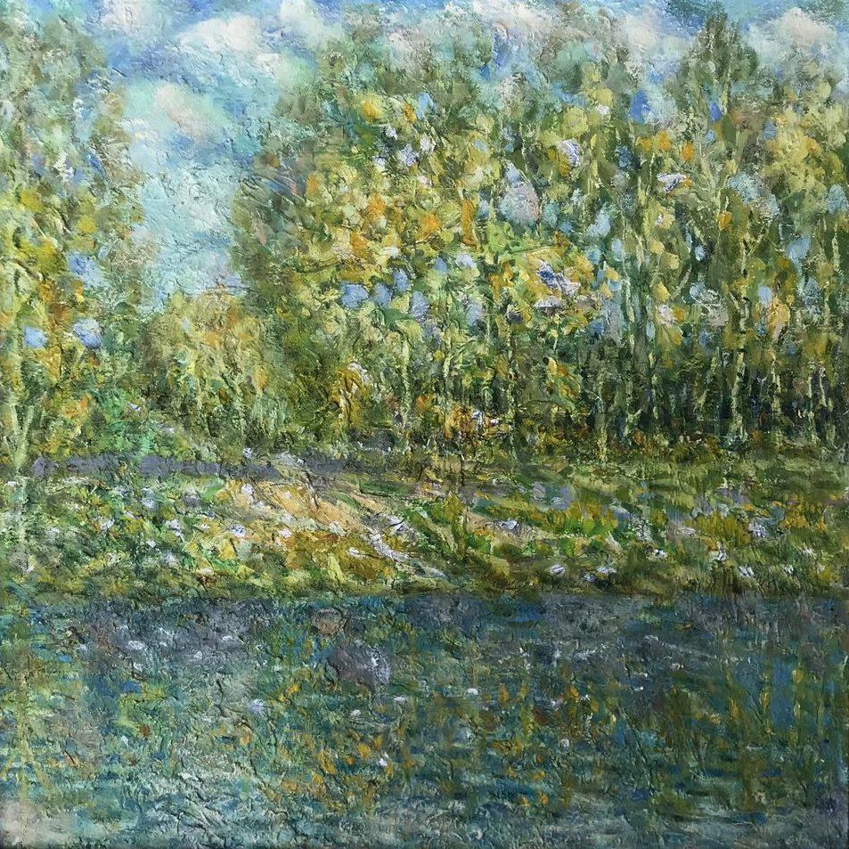 Ivan Shapoval Landscape Painting - Autumn Recedes, Impressionism, Original oil Painting, Ready to Hang