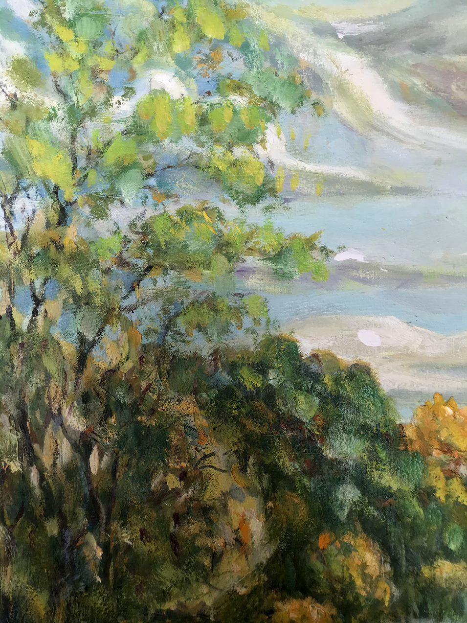 Basa Tract, paysage, peinture à l'huile originale, prête à accrocher en vente 1