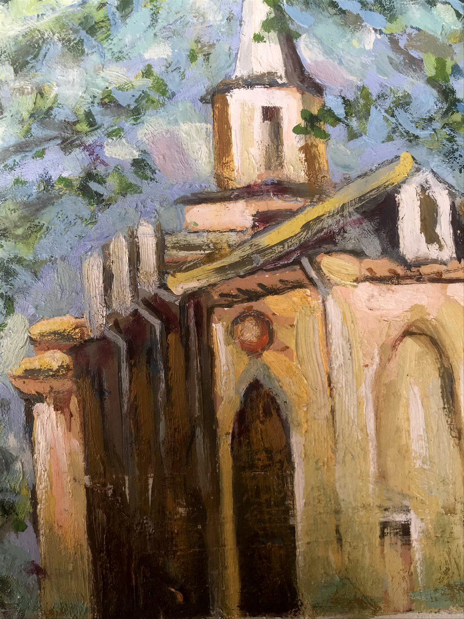 Church in Sumy, Original oil Painting, Ready to Hang For Sale 2