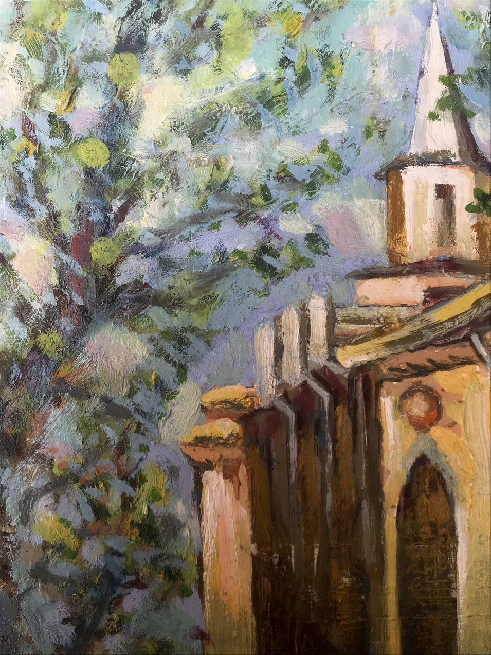 Church in Sumy, Original-Ölgemälde in Öl, hängefertig im Angebot 1