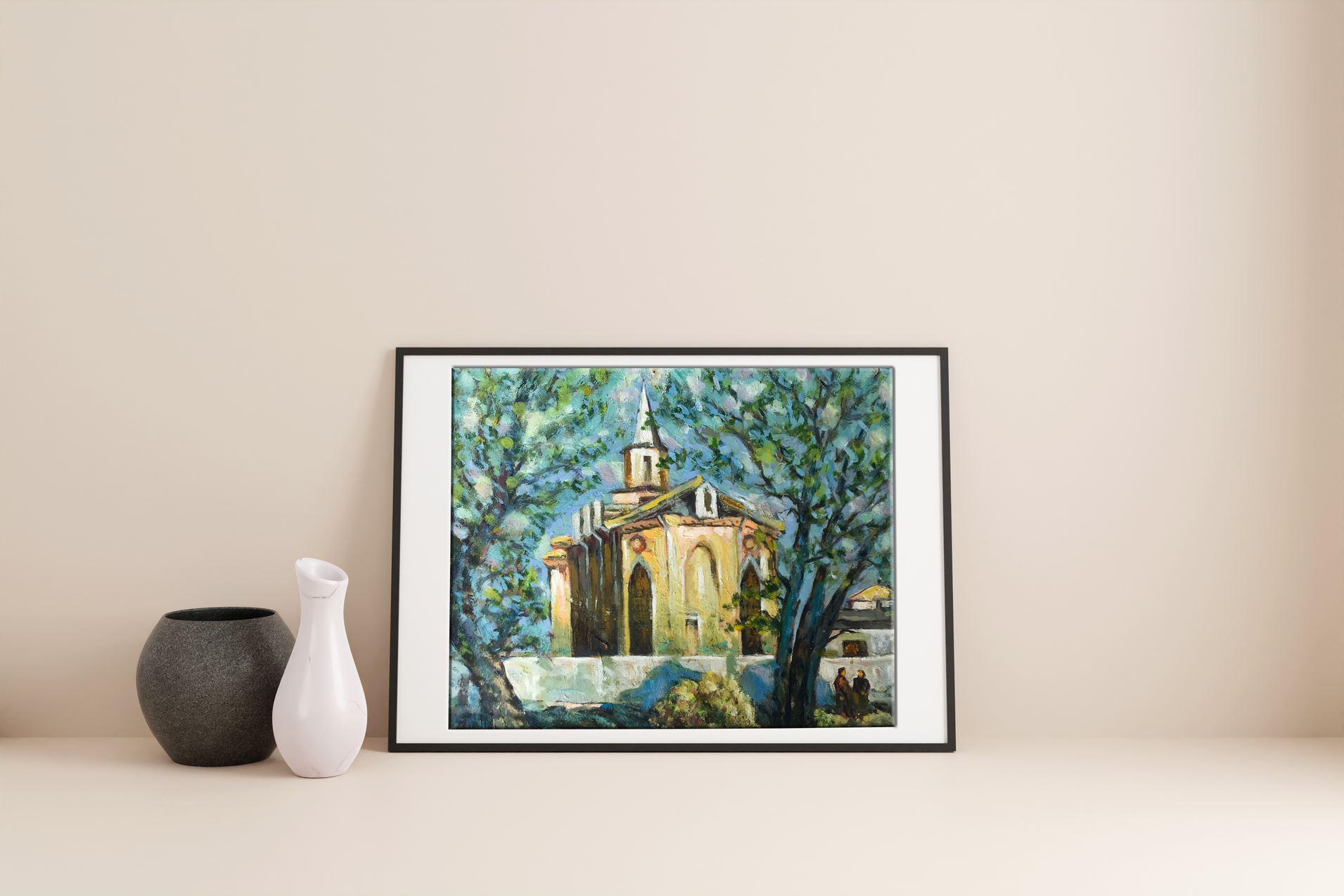 Church in Sumy, Original oil Painting, Ready to Hang For Sale 6