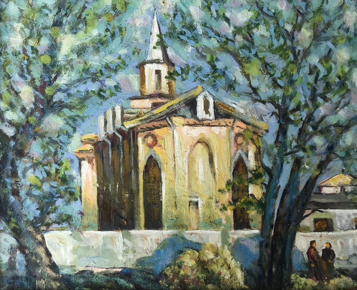 Ivan Shapoval Landscape Painting - Church in Sumy, Original oil Painting, Ready to Hang
