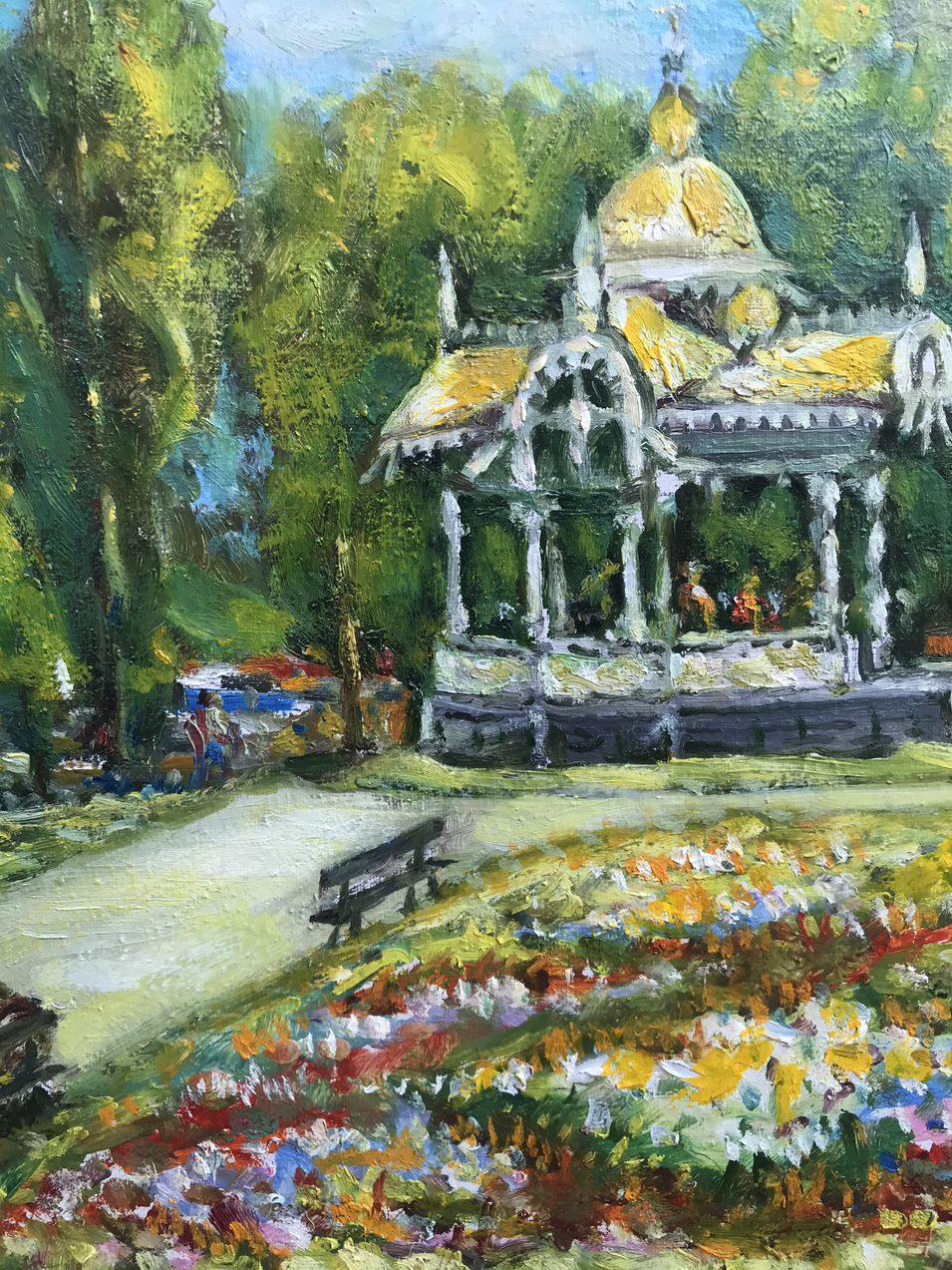 Artist: Shapoval Ivan Leontyevich
Work: Original oil painting, handmade artwork, one of a kind 
Medium: Oil on Canvas
Style: Impressionism
Year: 2012
Title: Garden House
Size: 16.5