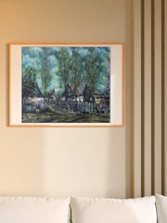 Gloomy Day, Landscape, Original oil Painting, Ready to Hang