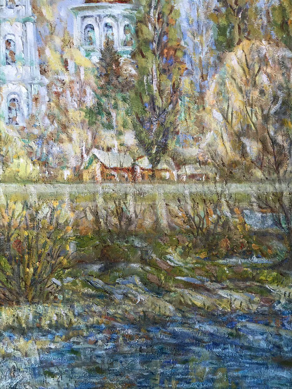Glorious City of Sumy, Original oil Painting, Ready to Hang For Sale 3