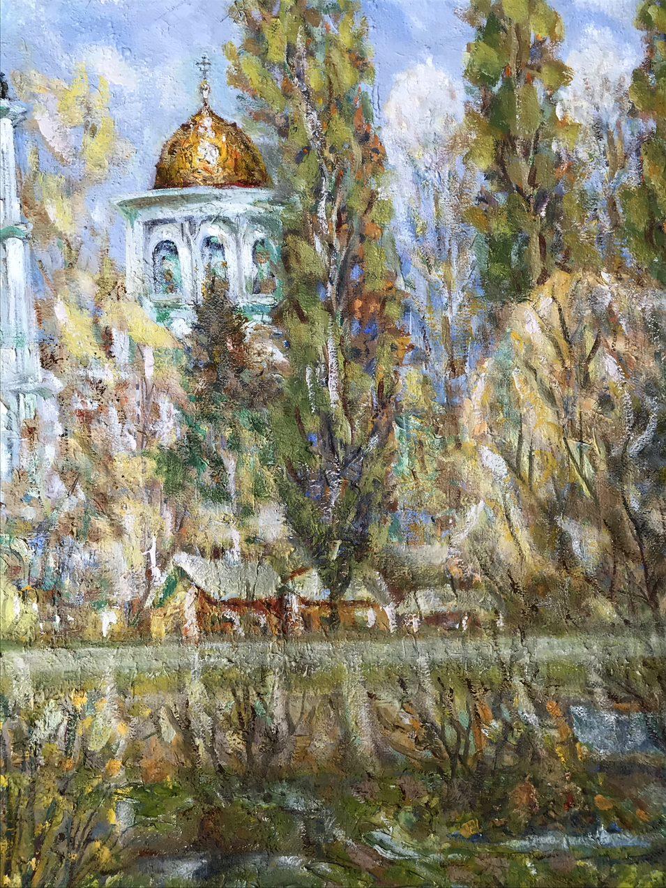 Glorious City of Sumy, Original oil Painting, Ready to Hang For Sale 5