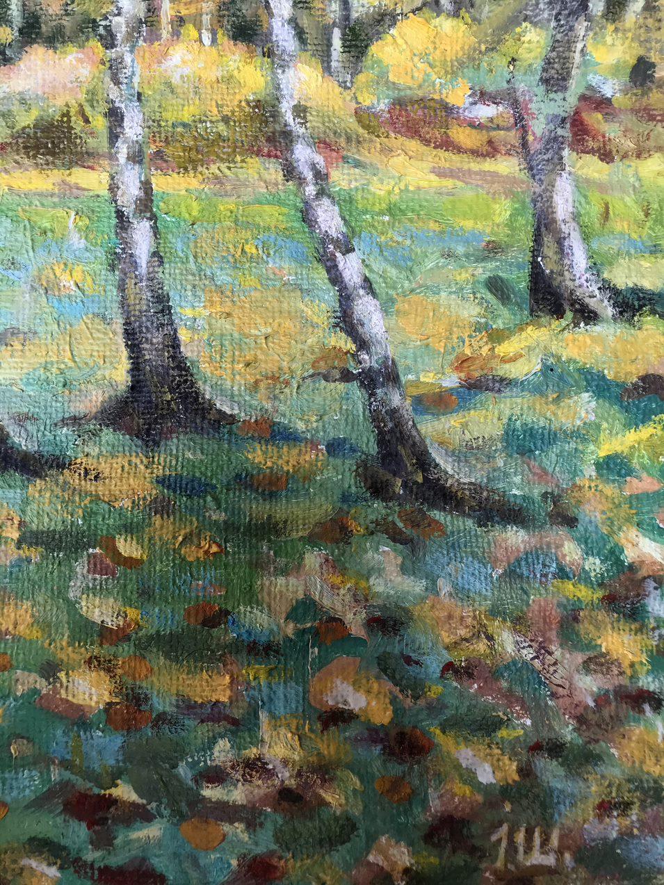 Goldener Herbst, Landschaft, Original-Ölgemälde in Öl, hängefertig (Impressionismus), Painting, von Ivan Shapoval