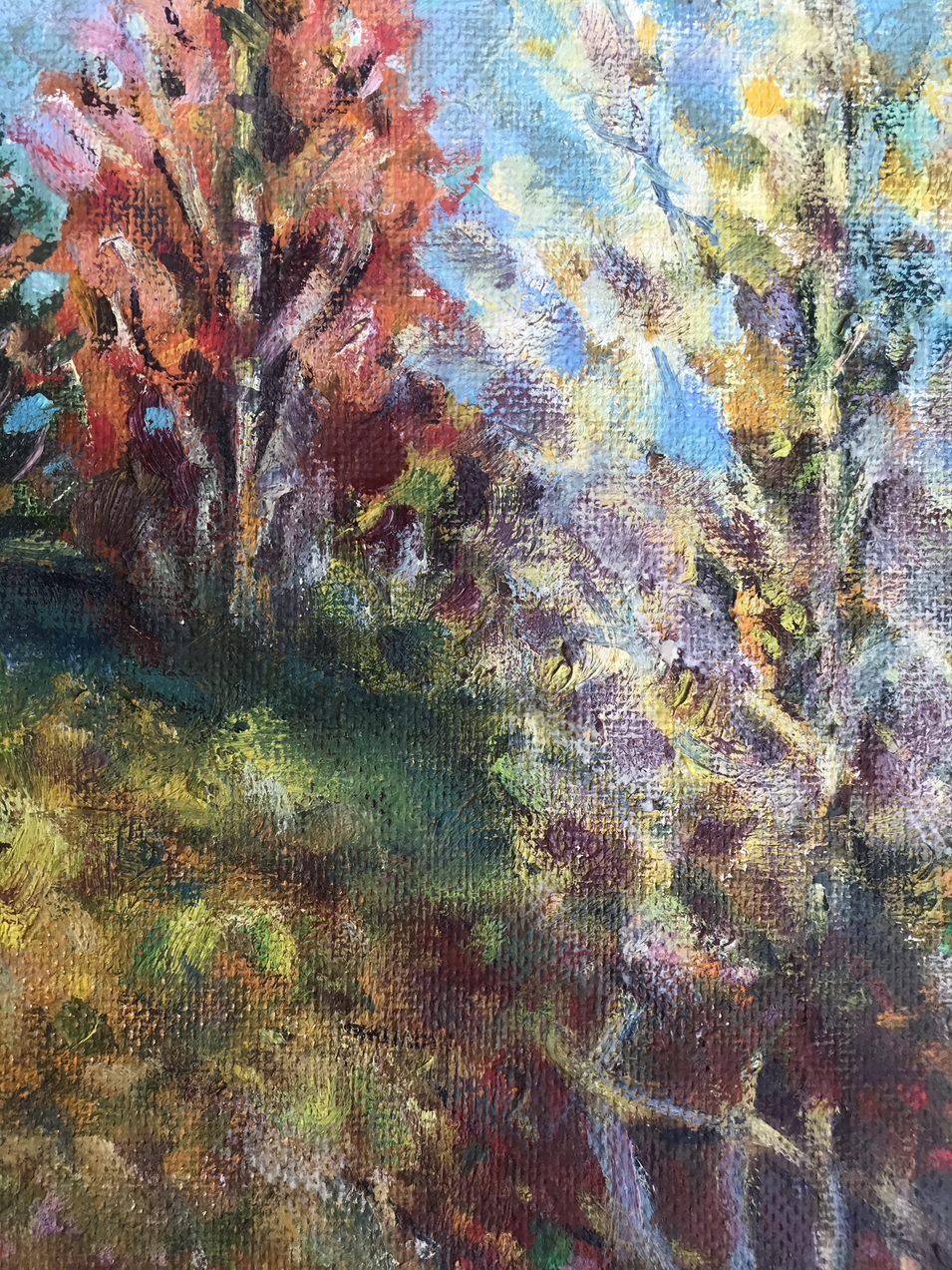Golden Autumn, Original oil Painting, Ready to Hang For Sale 1