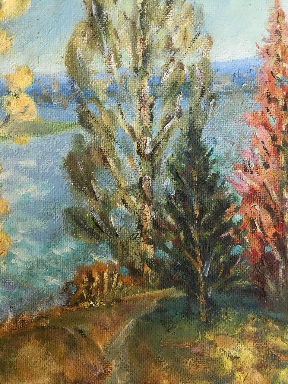 Golden Autumn, Original oil Painting, Ready to Hang For Sale 2