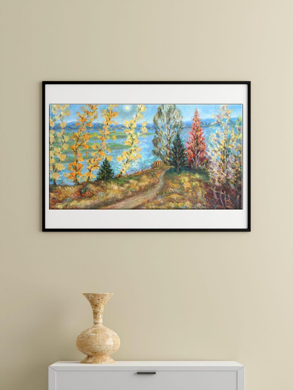 Golden Autumn, Original oil Painting, Ready to Hang For Sale 7