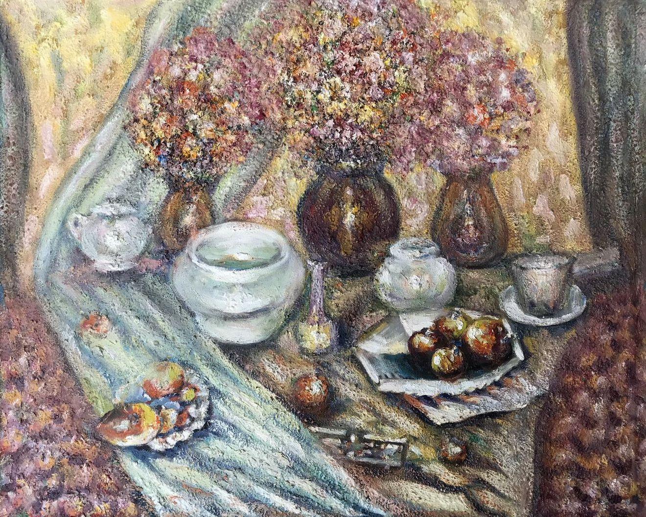 Joyeuses fêtes, nature morte, peinture à l'huile originale, prête à être accrochée