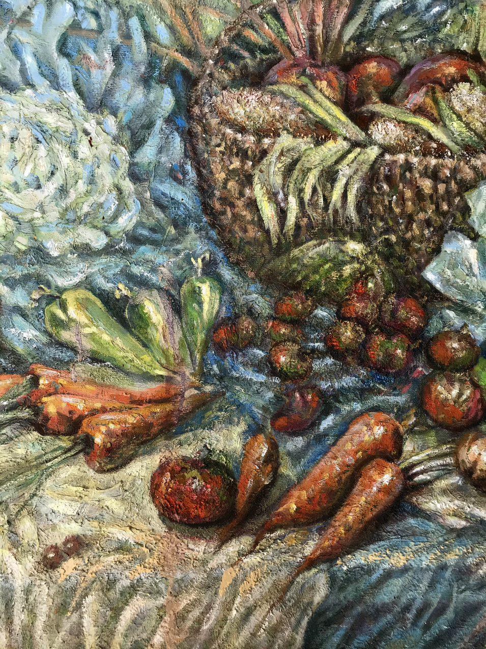 Harvest, Still Life, Original oil Painting, Ready to Hang For Sale 4