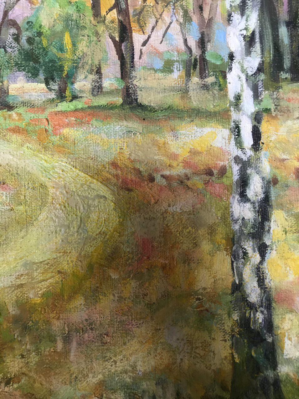 In the Park, Landscape, Original oil Painting, Ready to Hang For Sale 1