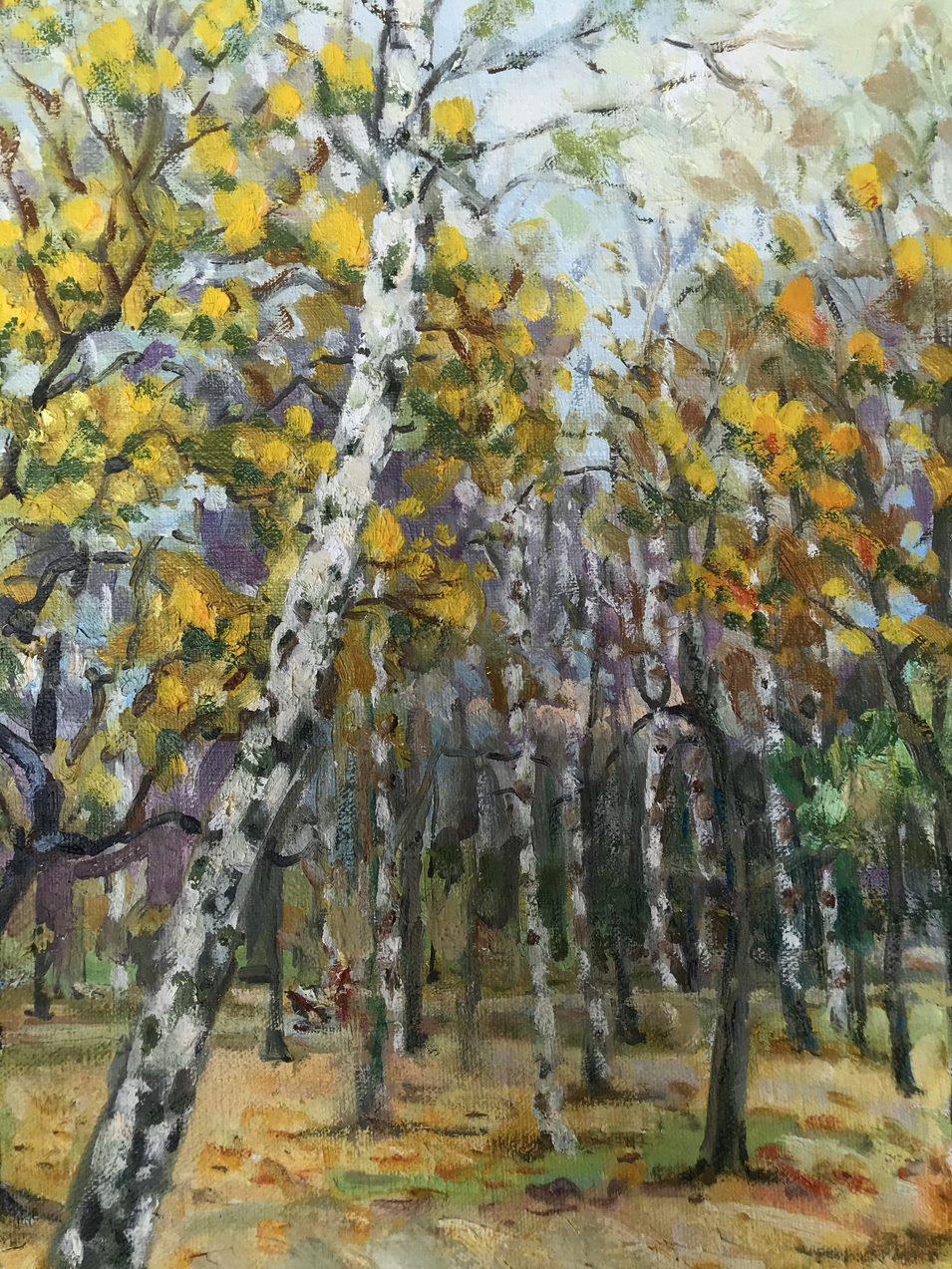 In the Park, Landscape, Original oil Painting, Ready to Hang For Sale 2