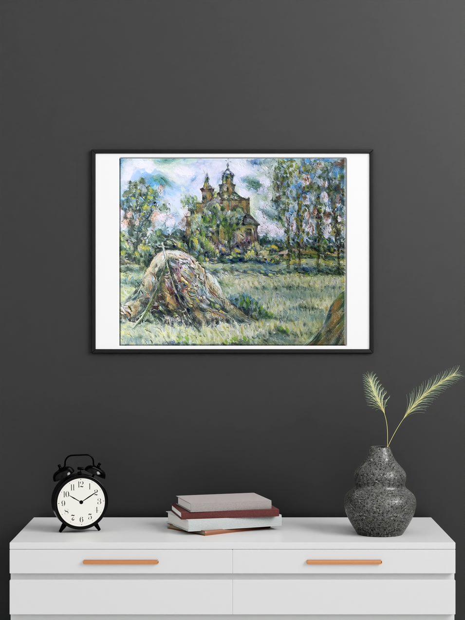 Intercession Church, Landscape, Original oil Painting, Ready to Hang For Sale 4