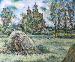 Church Intercession, peinture à l'huile originale, prête à être accrochée
