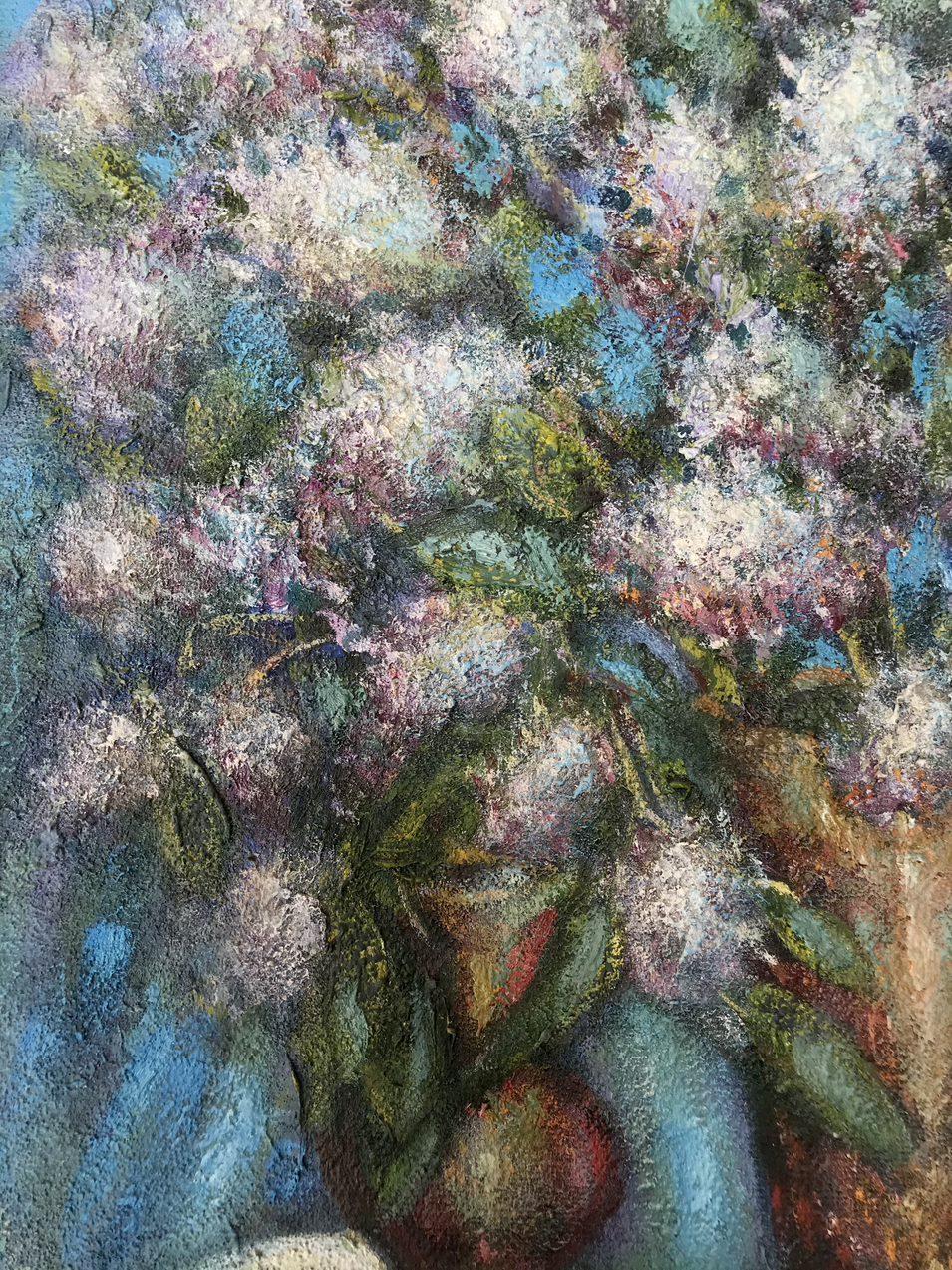 Lilac, Flowers, Original oil Painting, Canvas Art, Handmade, Ready to Hang For Sale 4