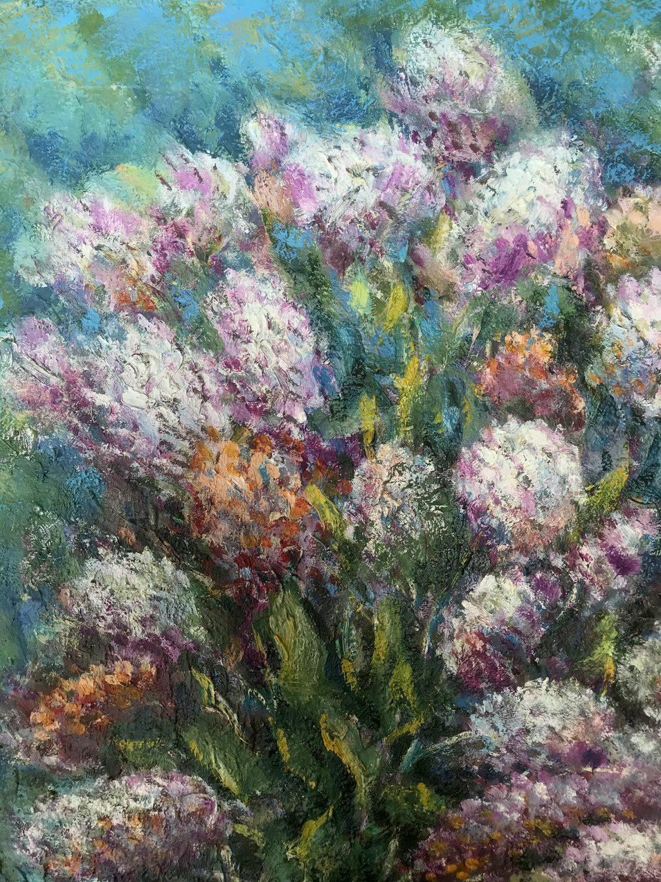 Lilac Idyll, Original oil Painting, Ready to Hang For Sale 3