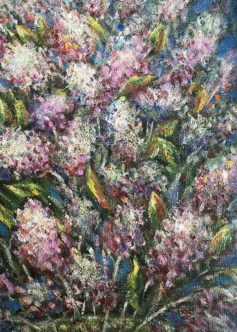 Lilac, flowers, Original oil Painting, Ready to Hang For Sale 2
