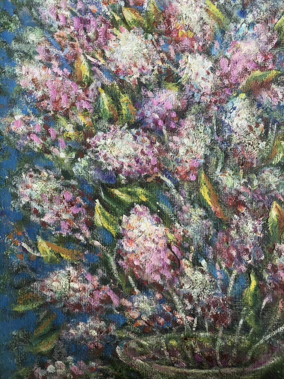 Lilac, flowers, Original oil Painting, Ready to Hang For Sale 3