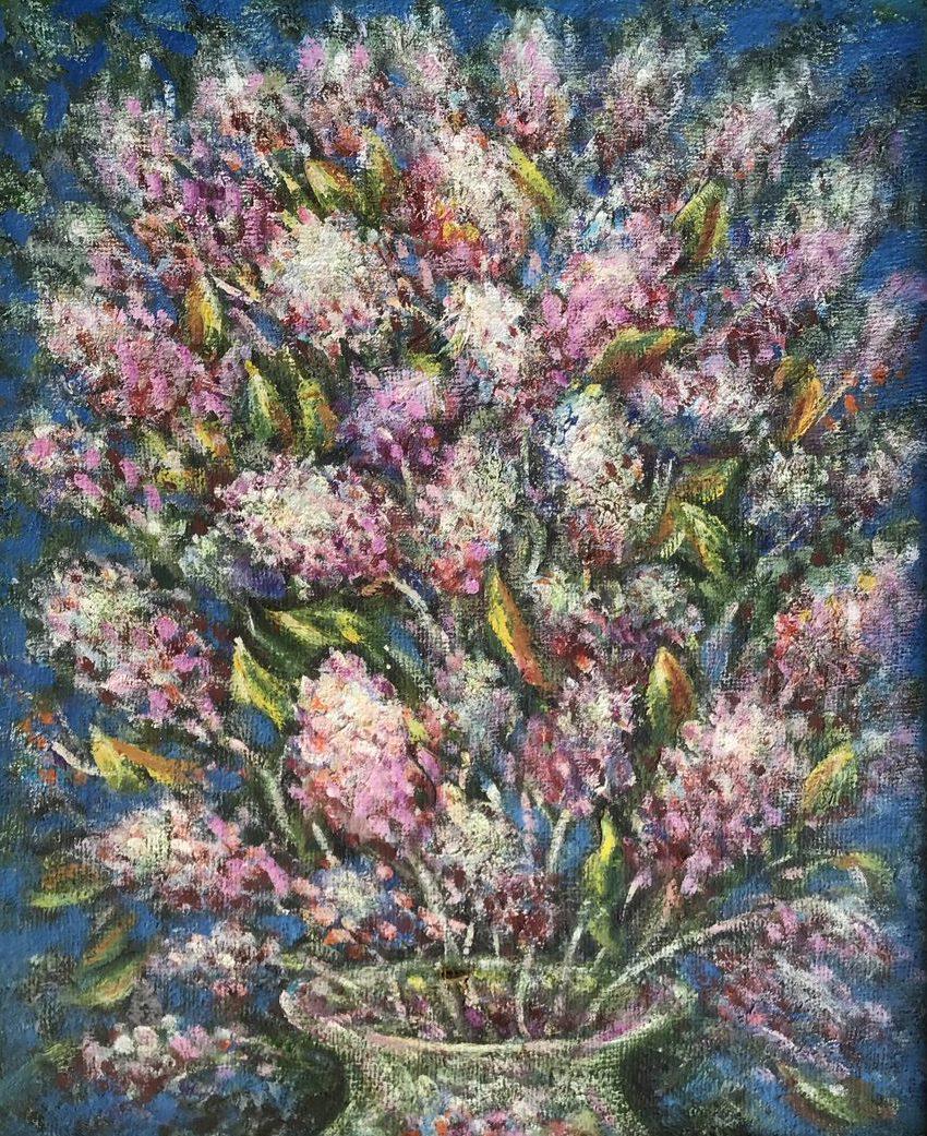 Ivan Shapoval Still-Life Painting - Lilac, flowers, Original oil Painting, Ready to Hang