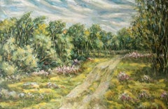 Villaggio Mikhailovka, Pittura ad olio originale, pronta da appendere
