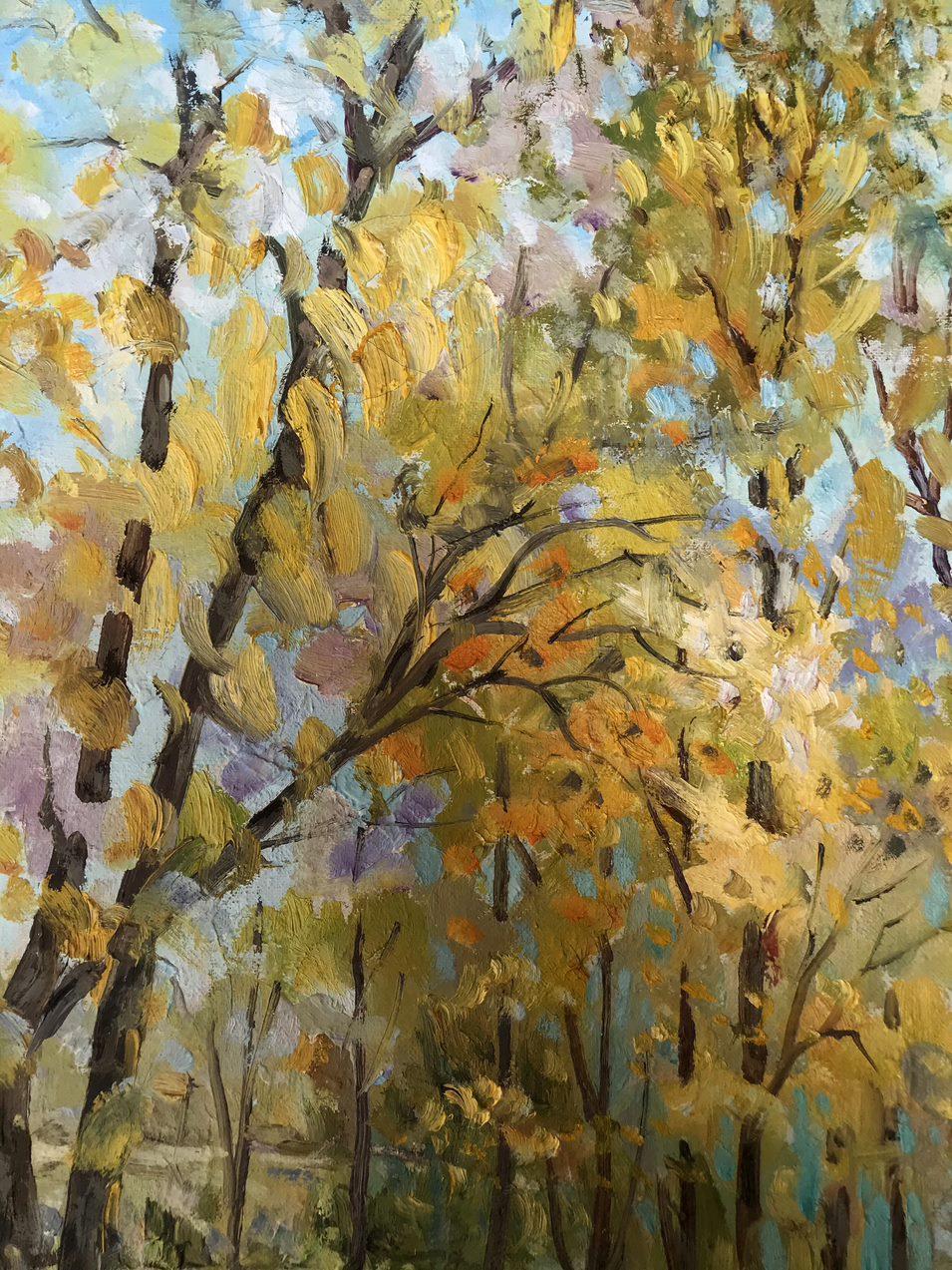 October Colors, Original oil Painting, Handmade, Ready to Hang For Sale 4