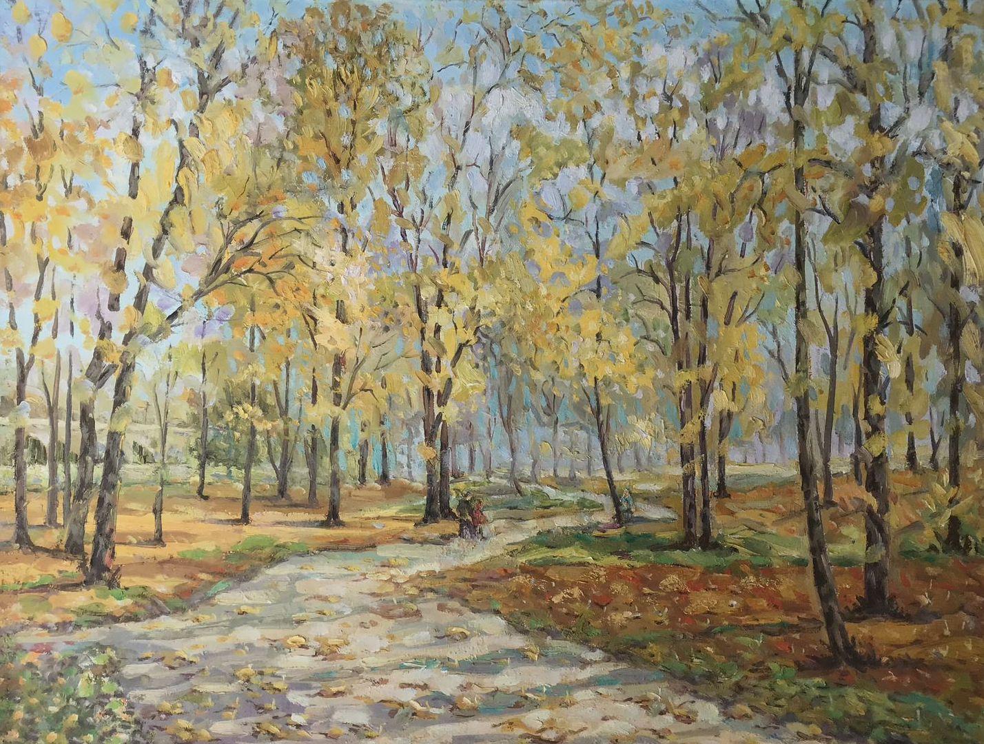 Ivan Shapoval Landscape Painting - October Colors, Original oil Painting, Handmade, Ready to Hang