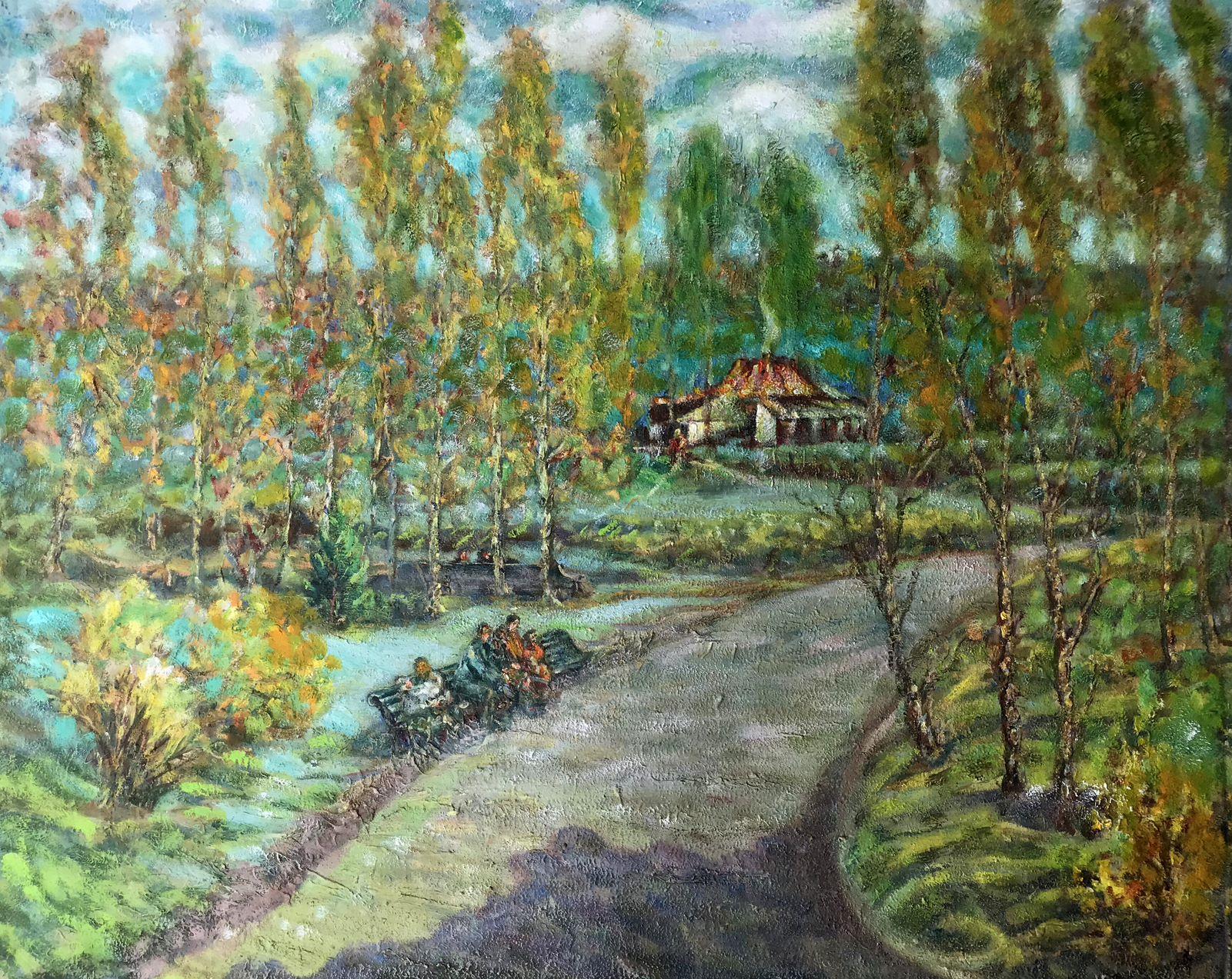 Ivan Shapoval Landscape Painting - On the Outskirts of the City, Original oil Painting, Ready to Hang
