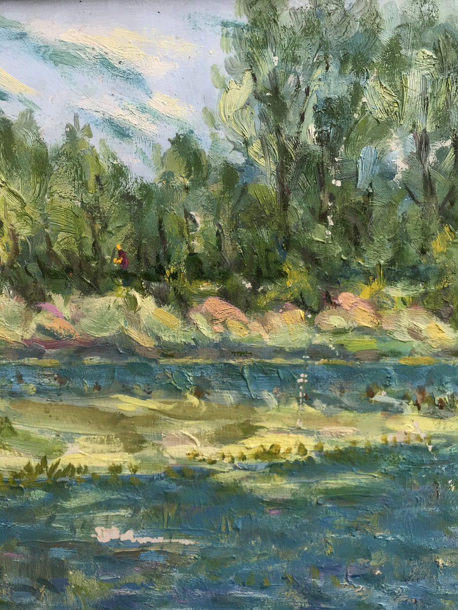 On the Psel, Impressionism, Original oil Painting, Ready to Hang For Sale 2