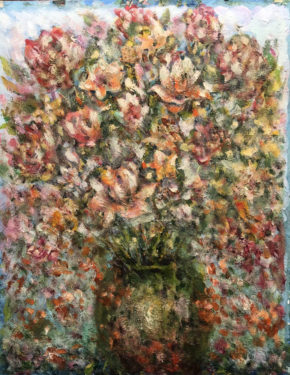 Ivan Shapoval Still-Life Painting - Roses, Still Life, Original oil Painting, Ready to Hang