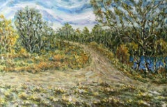 Rural Road, Landscape, Original oil Painting, Handmade, Ready to Hang