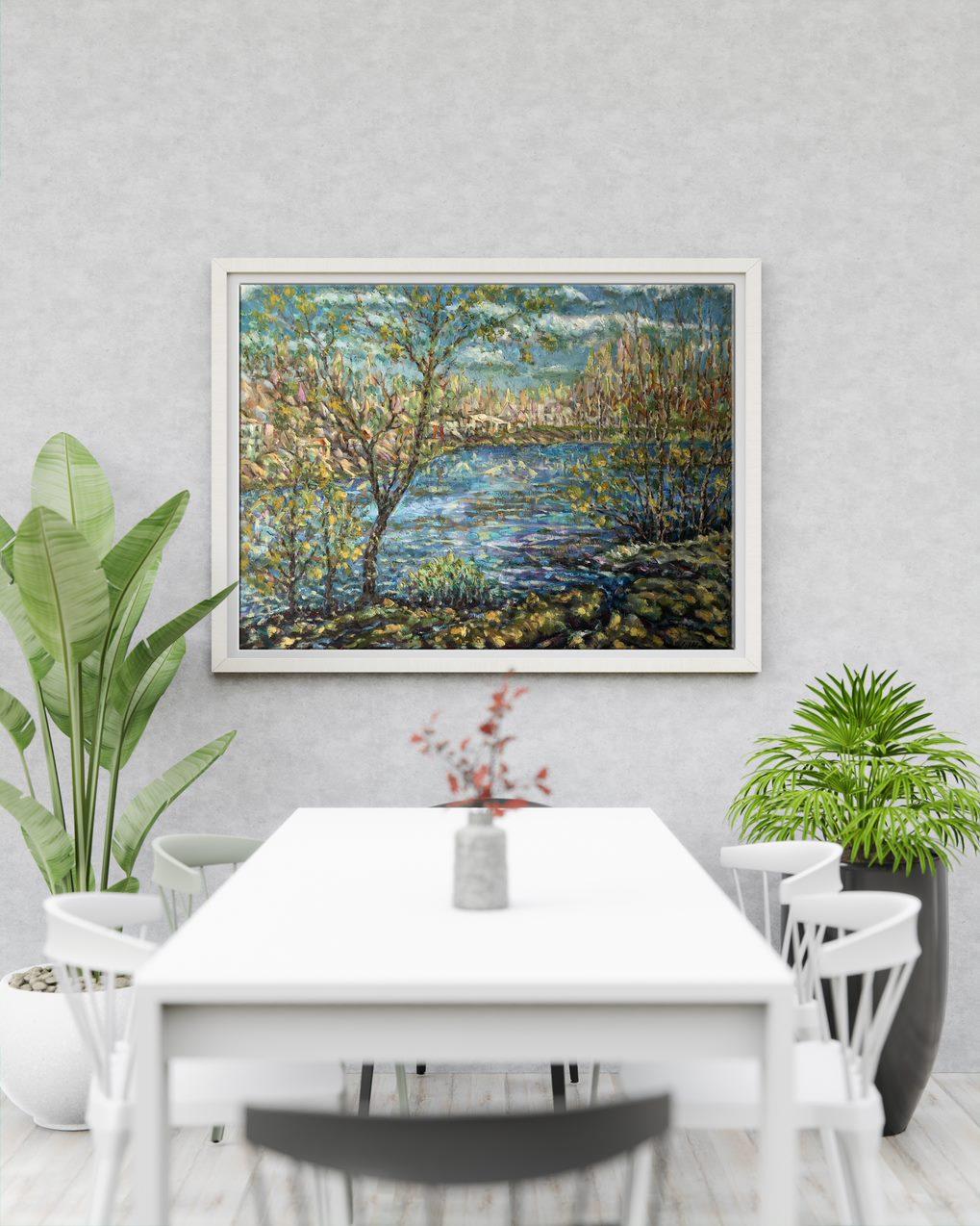 Spring is Coming, Landscape, Original oil Painting, Ready to Hang For Sale 5