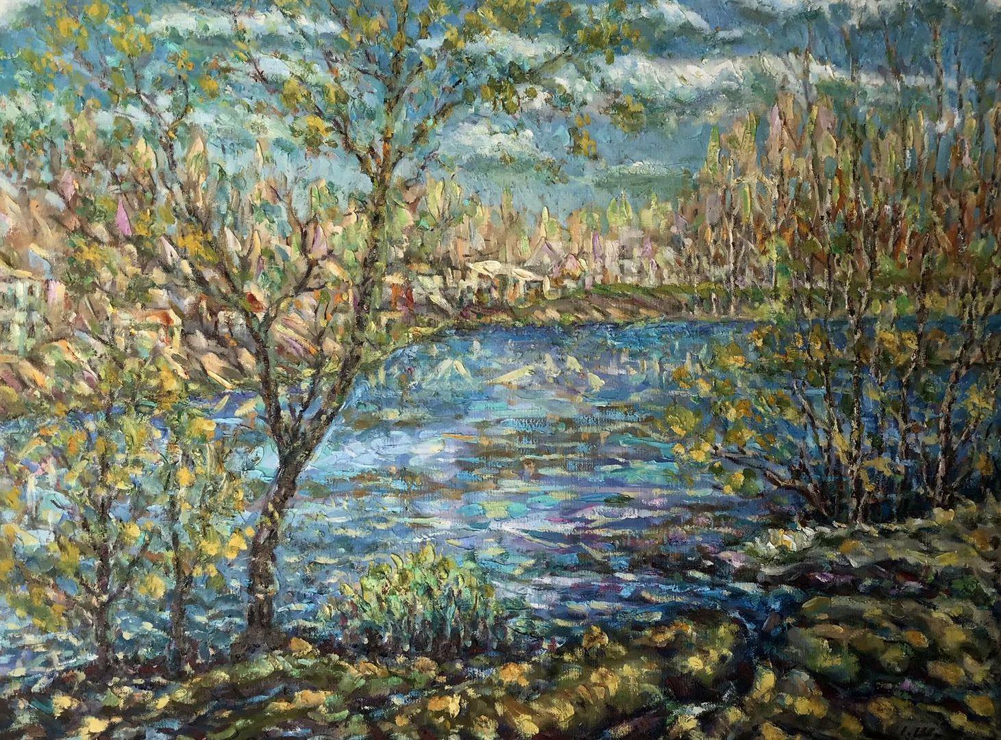 Ivan Shapoval Landscape Painting - Spring is Coming, Landscape, Original oil Painting, Ready to Hang