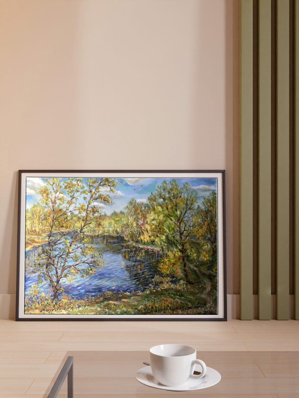 Frühjahr, Landschaftskunst, Original-Ölgemälde in Öl, hängefertig im Angebot 5