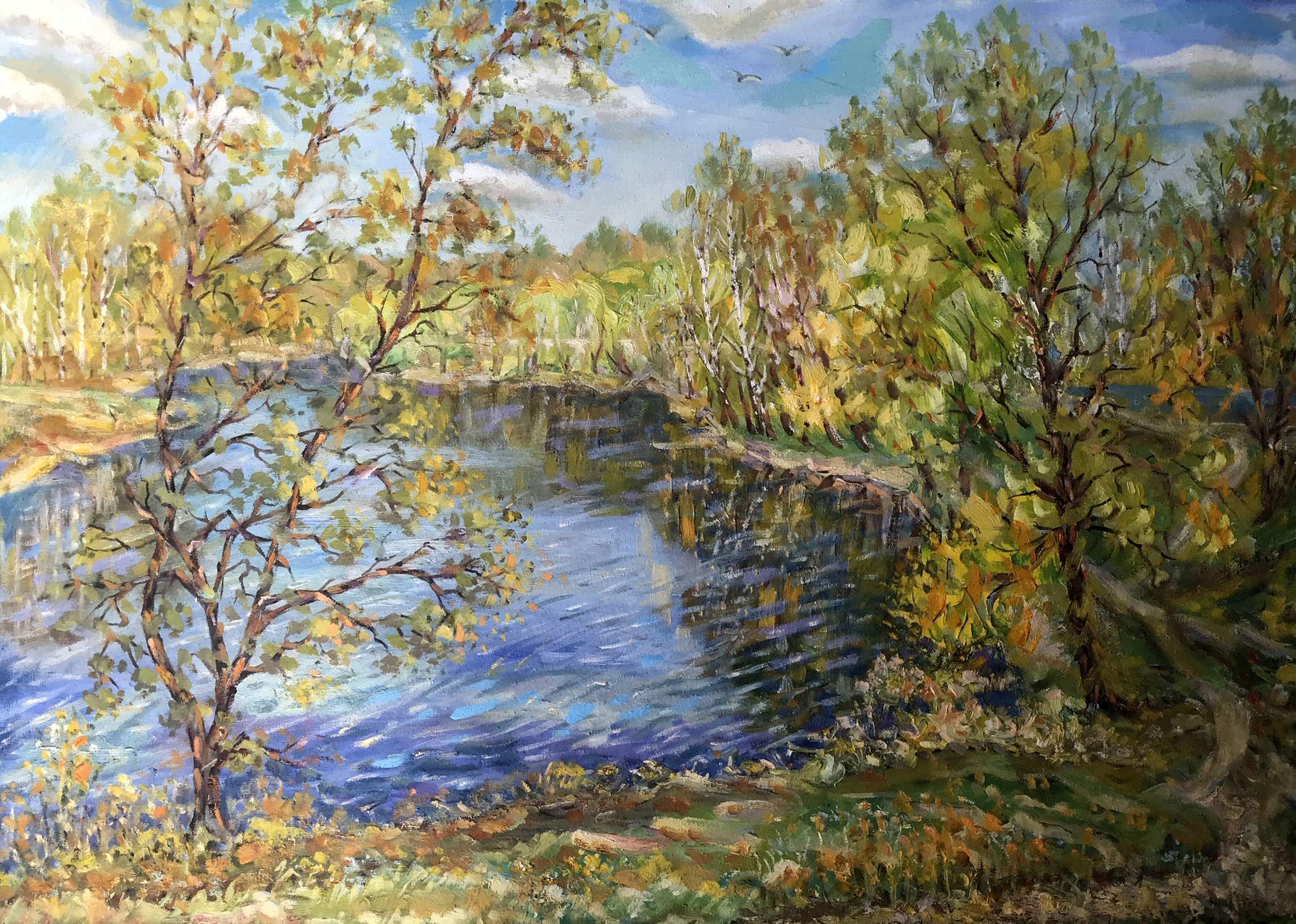 Ivan Shapoval Landscape Painting - Spring, Landscape, Original oil Painting, Ready to Hang