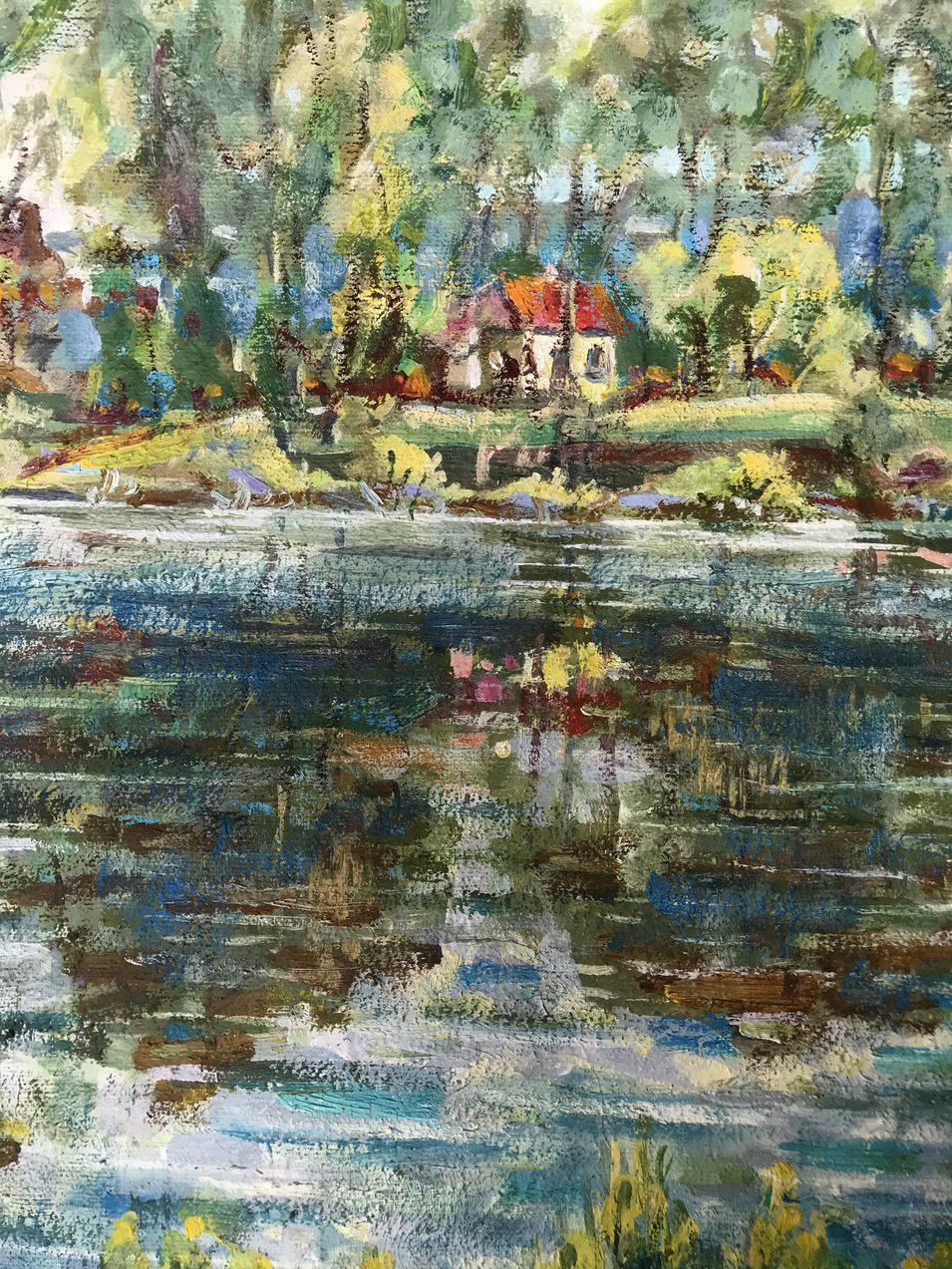 Frühling, Landschaft, Original-Ölgemälde, handgefertigt, hängefertig im Angebot 2