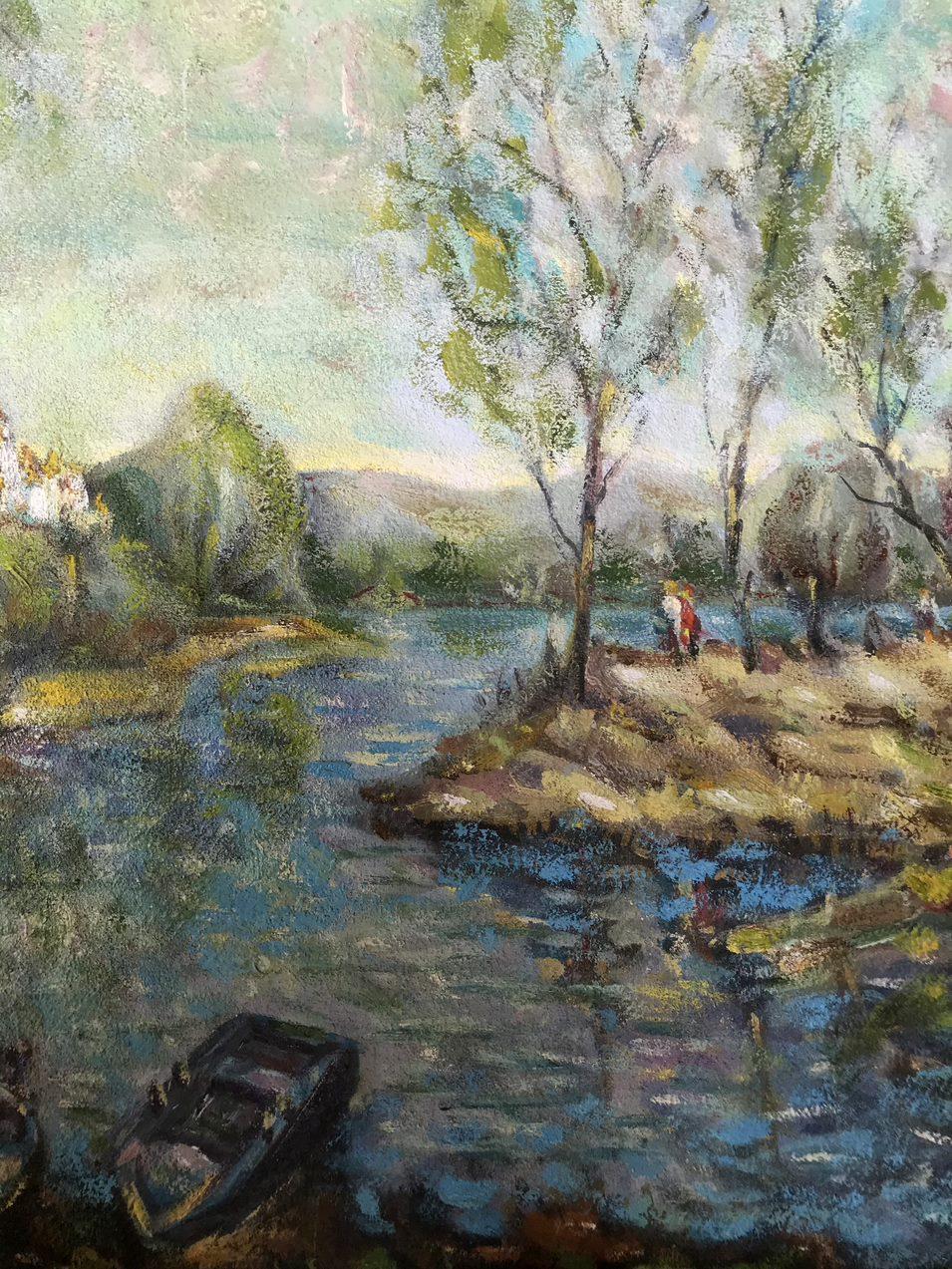 Summer Day, landscape, Original oil Painting, Ready to Hang For Sale 2