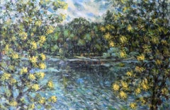 Summer on the River Psel, Original oil Painting, Handmade, Ready to Hang