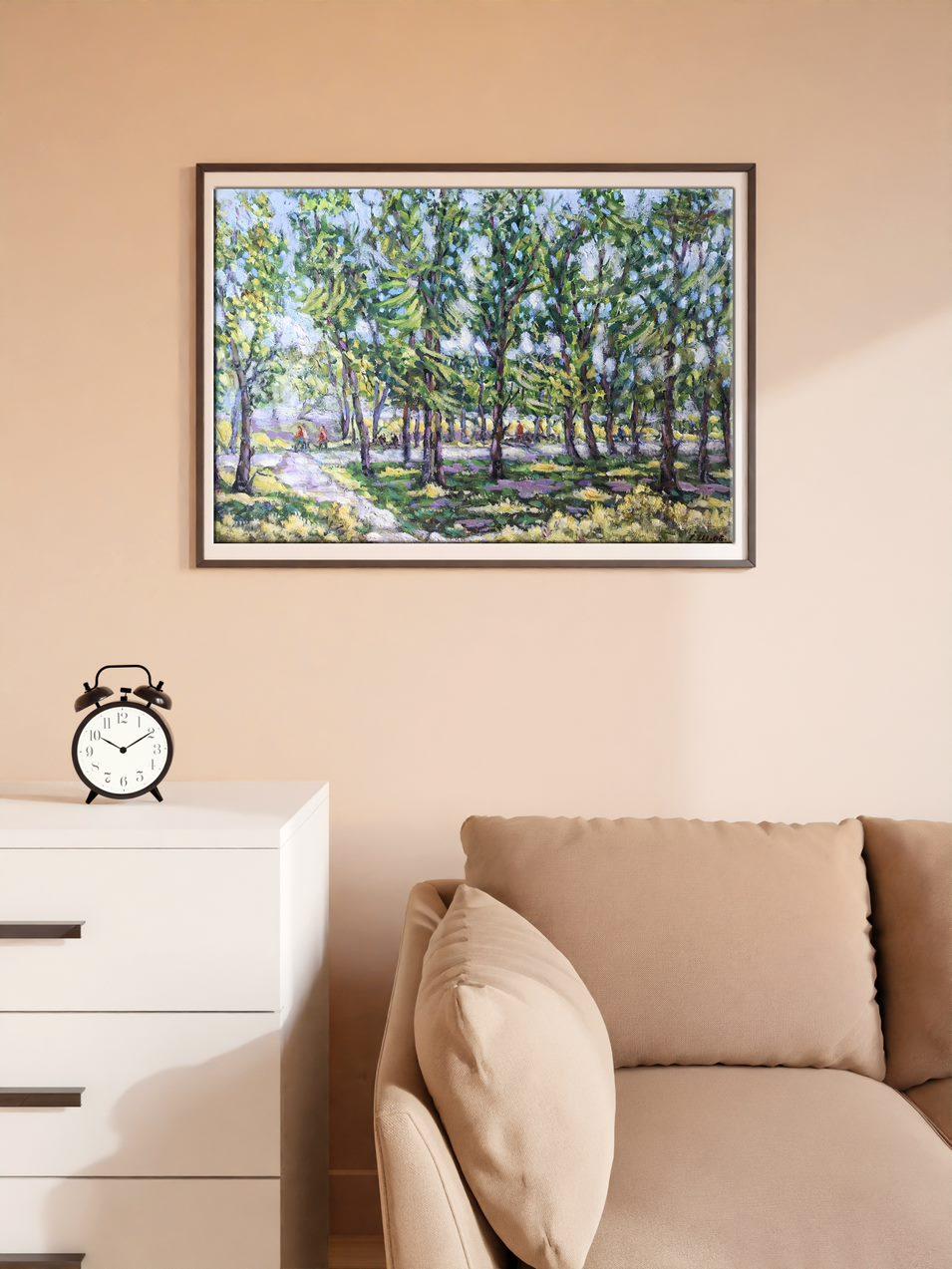 Sumy Park, Original-Ölgemälde, handgefertigt, hängefertig im Angebot 4