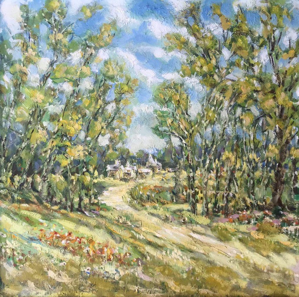 Ivan Shapoval Landscape Painting - Sunny Day, Original oil Painting, Ready to Hang