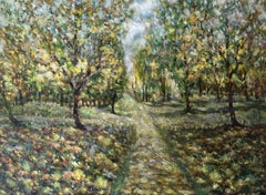 Estate soleggiata, paesaggio, Pittura a olio originale, pronta da appendere