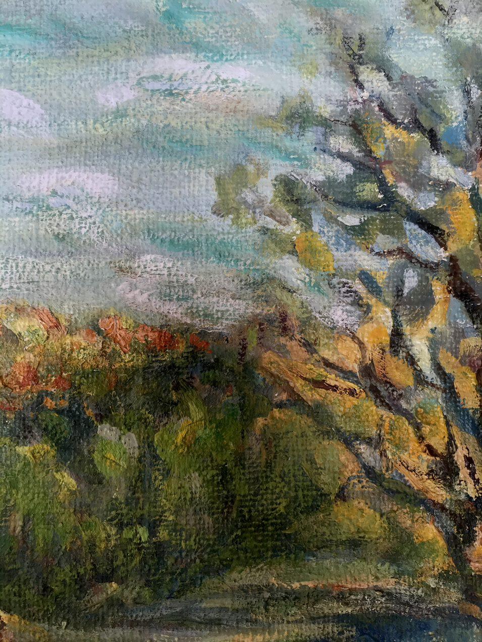 The Bass Tract, landscape Original oil Painting, Ready to Hang For Sale 1