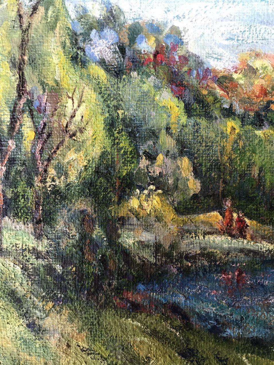 The Bass Tract, landscape Original oil Painting, Ready to Hang For Sale 4