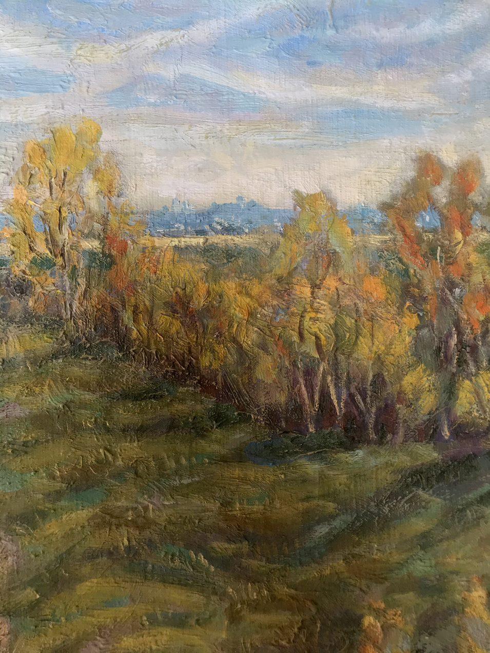 The Beginning of Autumn, Original oil Painting, Ready to Hang For Sale 1