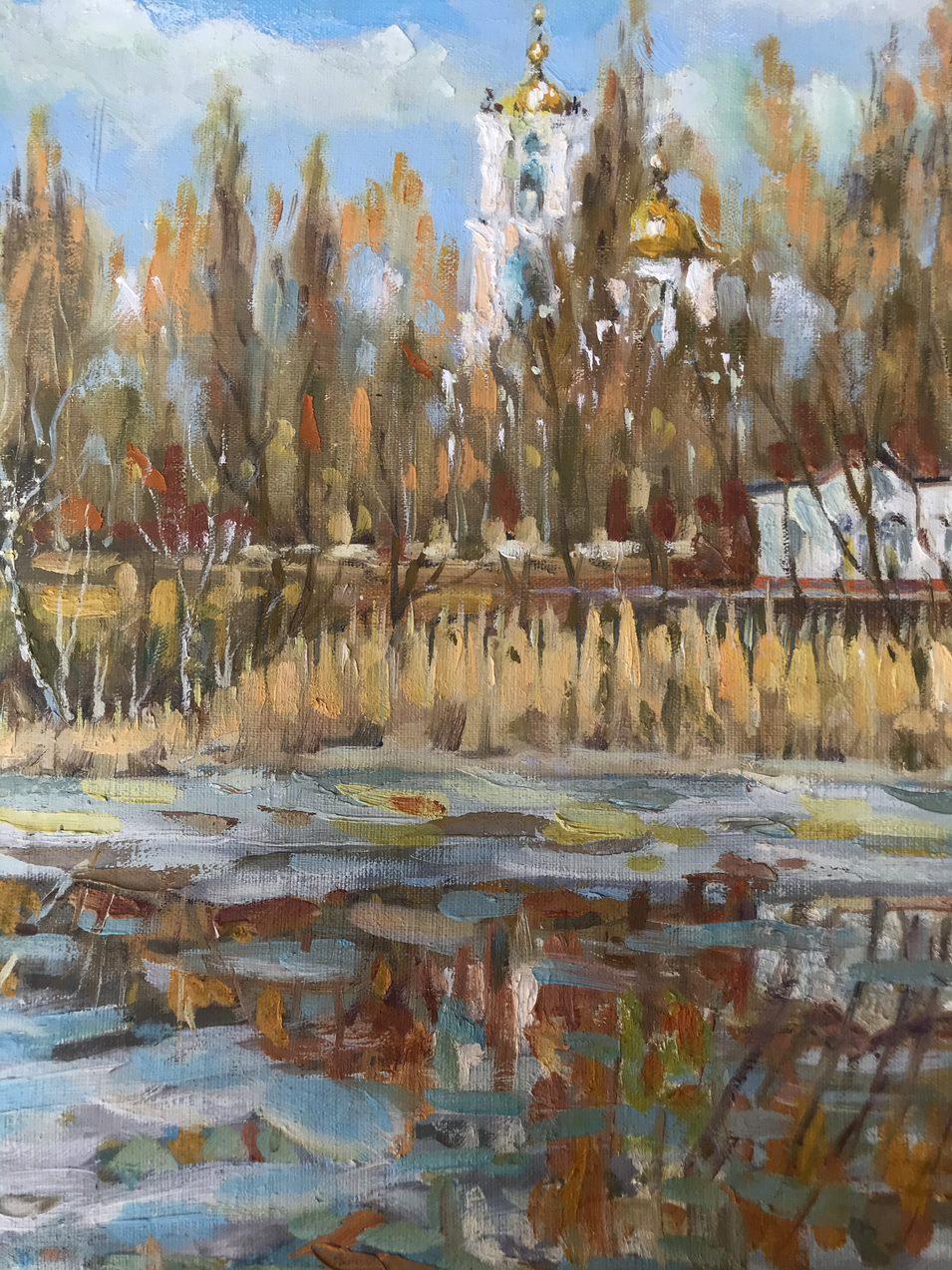 The End of Winter, Original oil Painting, Ready to Hang For Sale 4