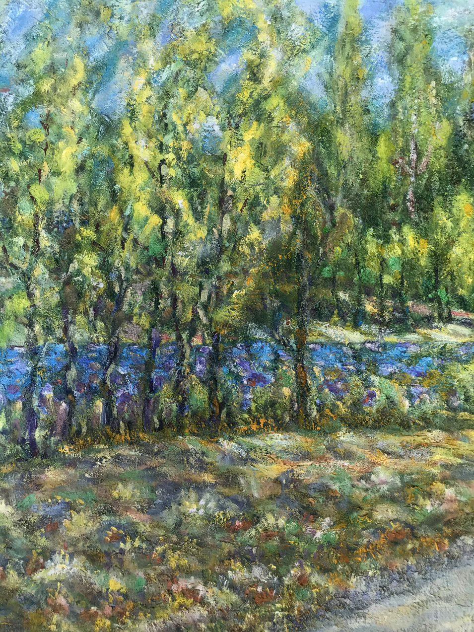 Il paesaggio della regione di Sumy, Pittura ad olio originale, fatta a mano, pronta da appendere in vendita 1