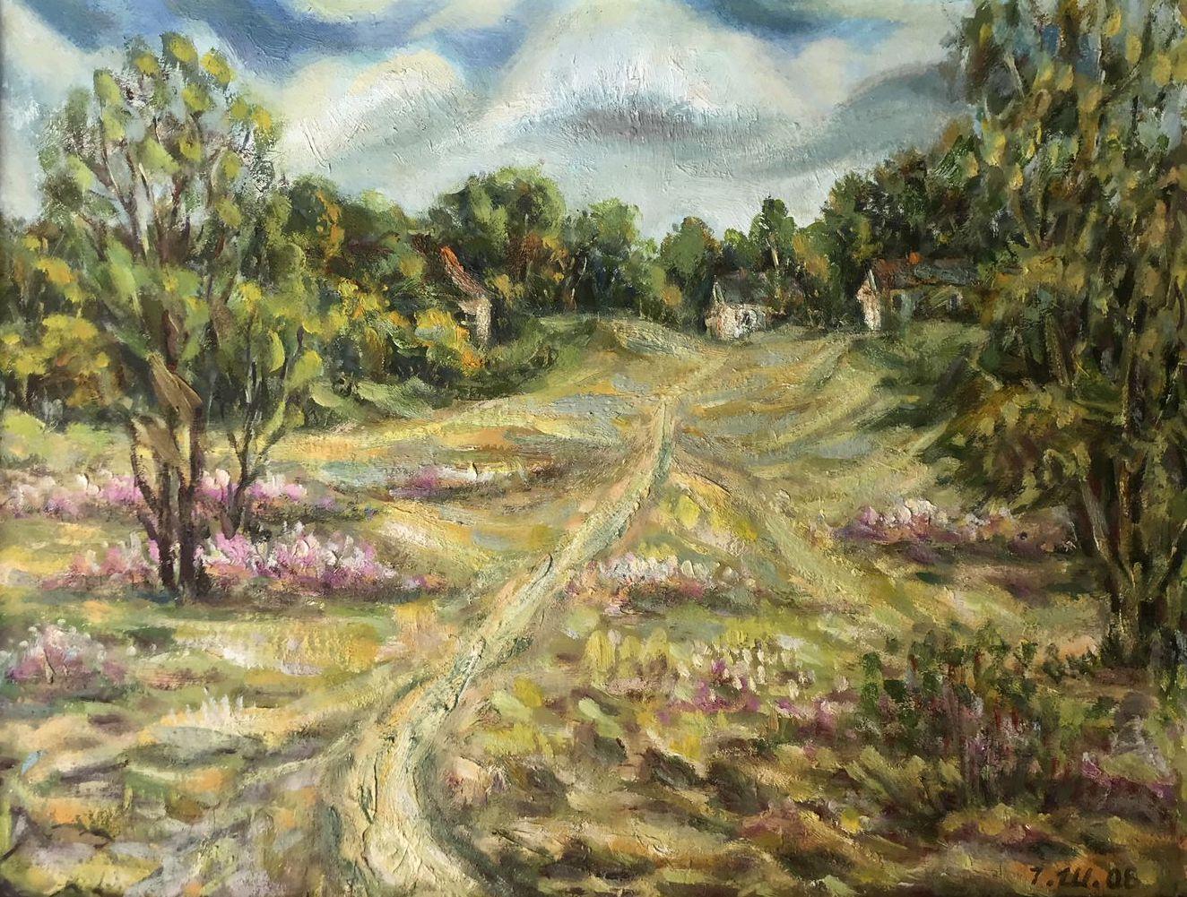 Tokari Village, Original oil Painting, Ready to Hang