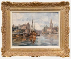 Ivan Taylor (b. 1946 - 20th Century Oil, Ostend Harbour, Belgium