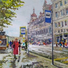 After the Rain - 21st Century Contemporary Impressionism Urban Oil Painting